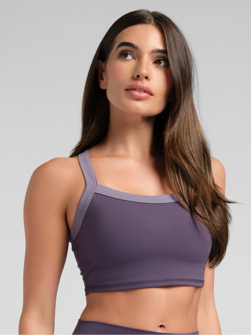 COMFRT color is black Purple Athletic Bralette super soft n supportive